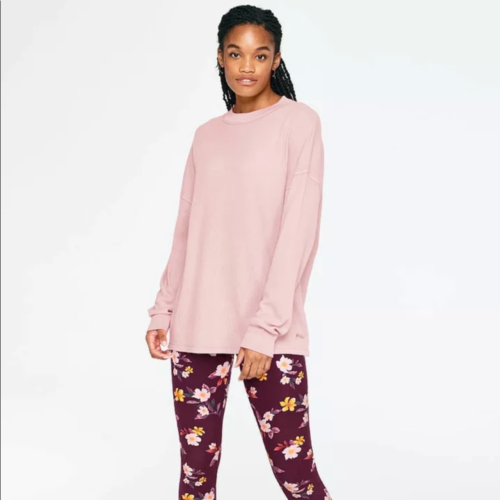 NWOT VS PINK Waffle Knit Long Sleeve Tee